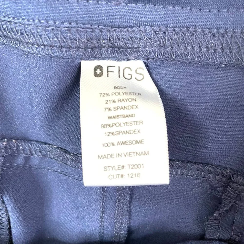 Figs Technical Collection Axim Cargo Scrubs Pants Mens M Blue Classic Fit